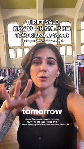 thrift sale November 19th • 10 AM - 3 PM • 1040 Richards Street, Honolulu all sales go to YWCA O‘ahu nonprofit  shop thrifted and donated preloved items ~ reduce landfill waste, support a good cause, find cool stuff 🤸🏻‍♀️🧡 pls like share save comment my views are being suppressed and normally these videos get more views and I’m worried people won’t come 😭😭😭😭 #thrift #oahu #nonprofit #ywca #womensfashion 