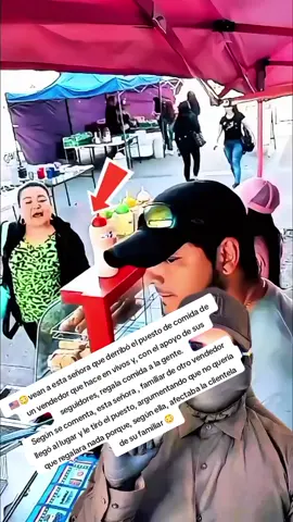#tiktokstoriescontest 🇺🇲😳vean a esta señora que derribó el puesto de comida de un vendedor que hace en vivos y, con el apoyo de sus seguidores, regala comida a la gente. Según se comenta, esta señora , familiar de otro vendedor llegó al lugar y le tiró el puesto, argumentando que no quería que regalara nada porque, según ella, afectaba la clientela de su familiar 😳