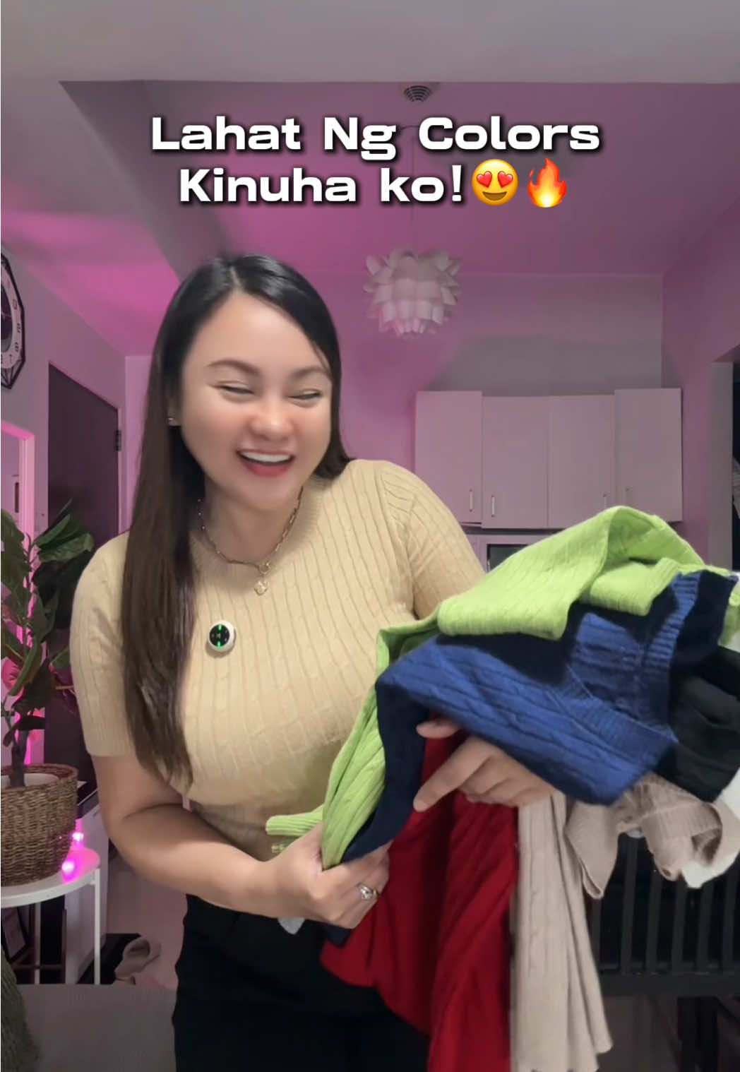 Sa sobrang ganda ng tela at fit lahat ng colors binili ko!😍 #knittedtop #knittedblouse #knitted #blouseforwomen 