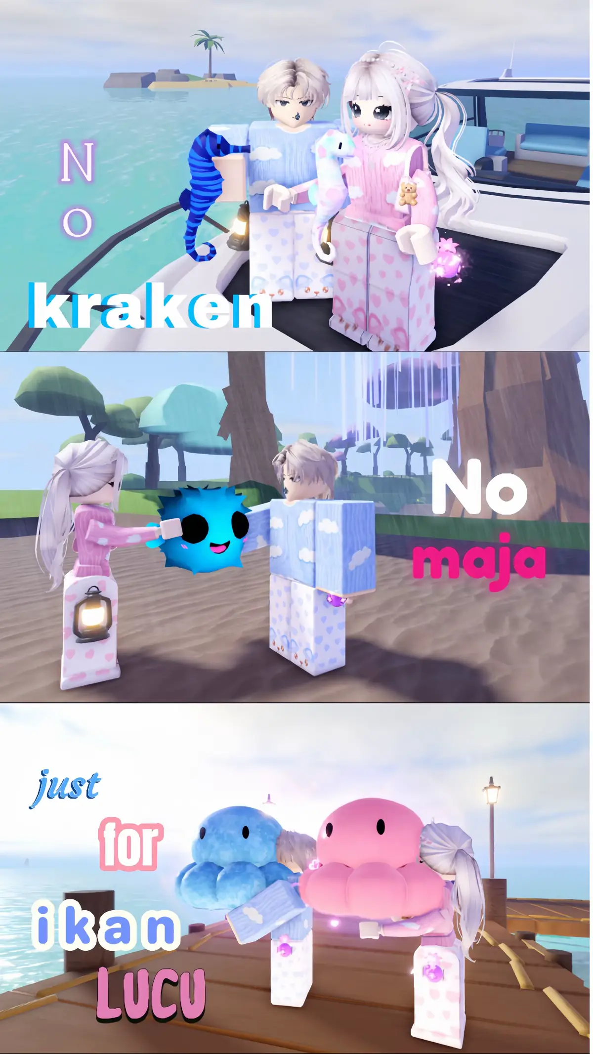 samaan ikan lucu cause ikan stop loving u @raa.  #roblox #fishit #fairydust #couple 