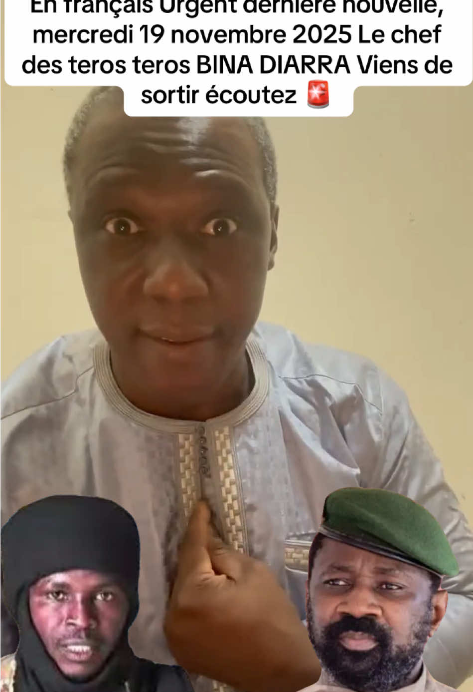 Mercredi 19 novembre 2025 Le chef des teros teros BINA DIARRA Viens de sortir.