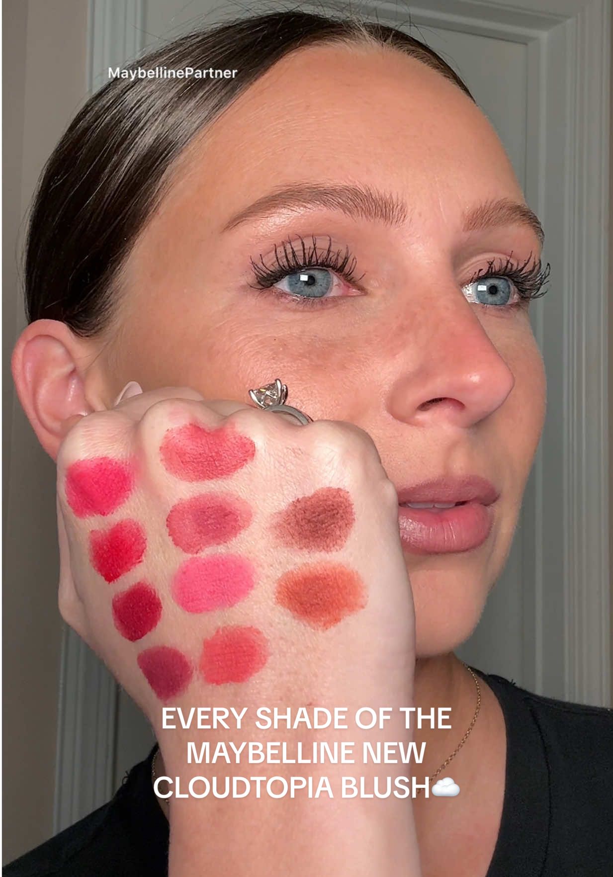 @Maybelline NY just released their new CLOUDTOPIA BLUSHES! ☁️🩷I’m wearing shade Twilight Berry! IYKYK, I love blush, and it's probably the reason you found my page in the first place! Which shade is your favorite?  #MaybellinePartner #babelline #blush #makeup #maybelline 