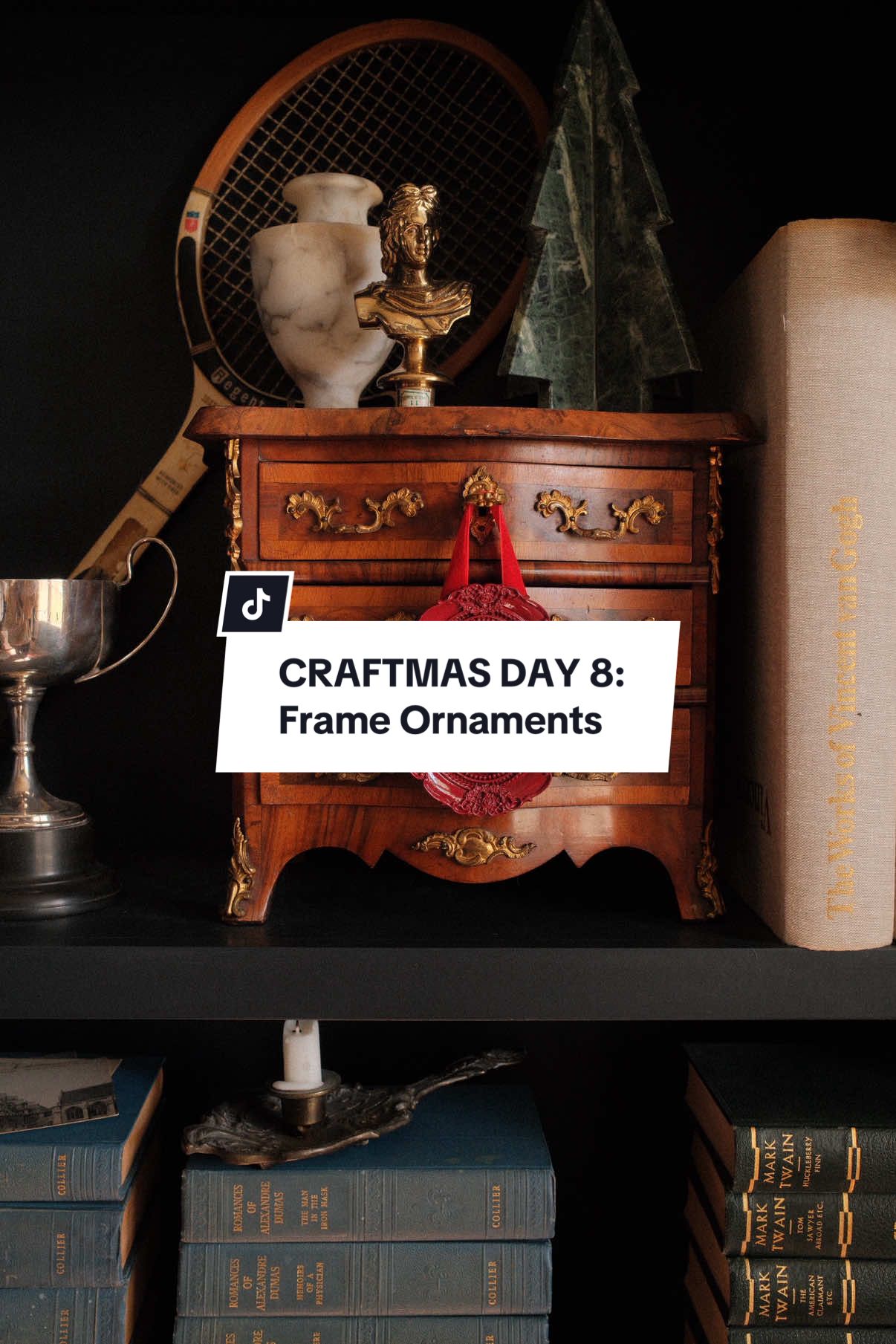 CRAFTMAS DAY 8: Monochromatic Vintage Frames 🖼️ There’s just something about monochrome that is so effortlessly chic!  Comment FRAMES for supply links!  Throw in a monogrammed wax seal, and it feels so custom and personalized!  This Christmas ornament doubles as a holiday wall hanging, gift topper, and liquor/ wine bottle decor!  Come back tomorrow for Day 9 of 15 days of Christmas Crafts!  And check out my co-host @Krystle Perkins | DIY & Home ‘s project today and our featured creator today: @Amy - DIY Decor   #christmasdecor #craftmas #diychristmas #diychristmasdecor #nostalgicchristmas  