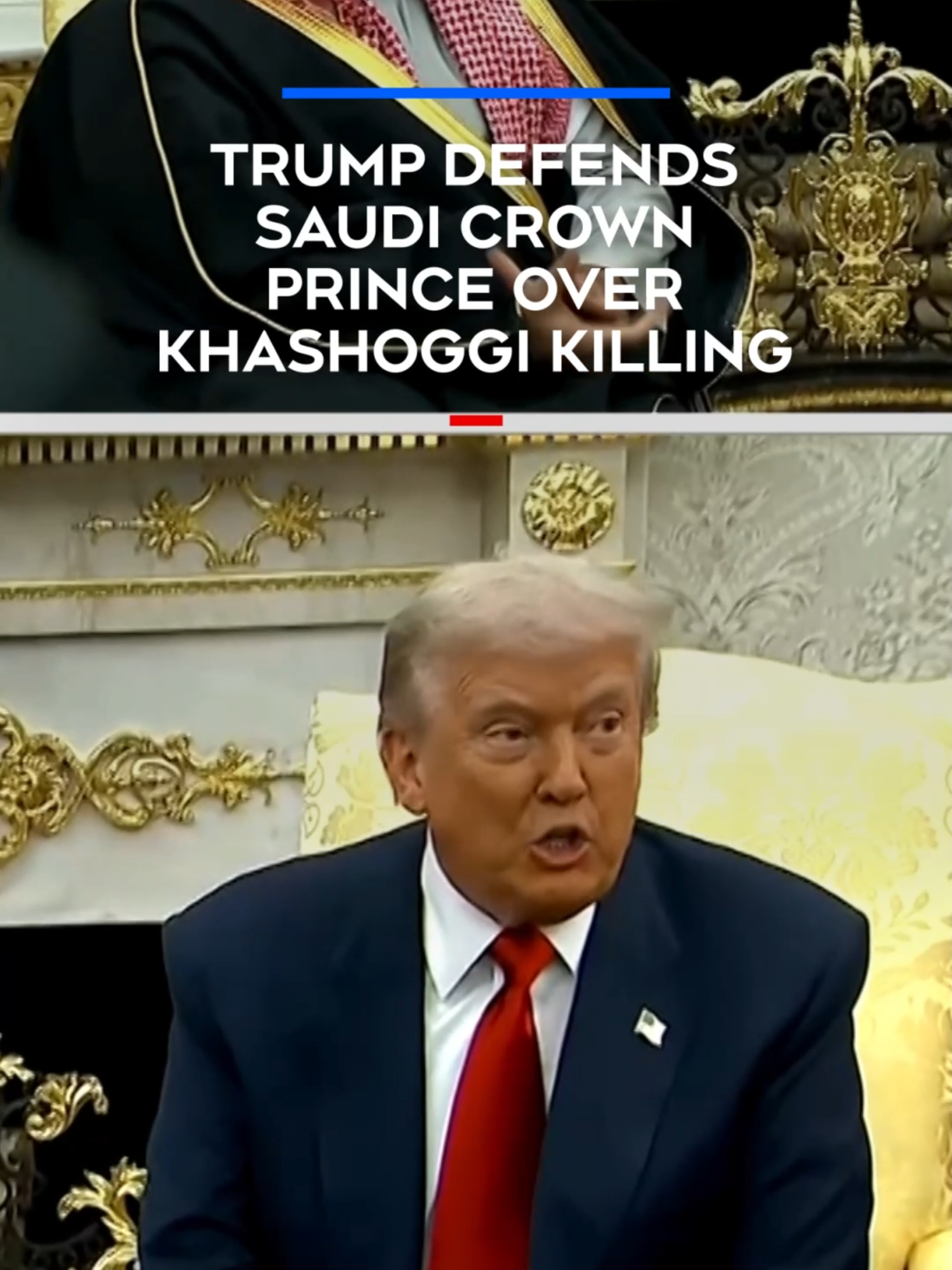 U.S. President Donald Trump on Tuesday dismissed U.S. intelligence findings that Crown Prince Mohammed bin Salman likely had some culpability in the 2018 killing of Washington Post journalist Jamal Khashoggi as Trump warmly welcomed the de facto ruler of Saudi Arabia on his first White House visit in seven years. Trump in his defense of the crown prince derided Khashoggi as “extremely controversial” and said “a lot of people didn’t like that gentleman.” Prince Mohammed denies involvement in the killing of Khashoggi, who was a Saudi citizen and Virginia resident. #donaldtrump #saudiarabia #politics