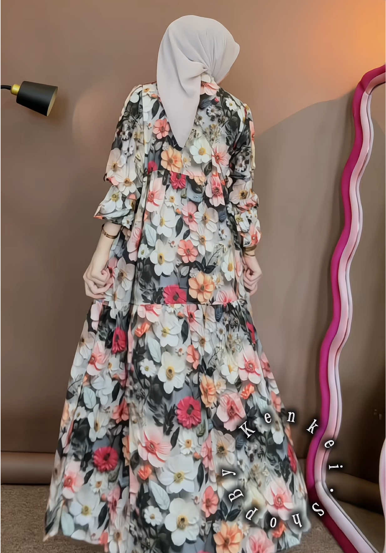 Motif barunya cantik banget 🩶🤍🩶🤍🩶 #gamis #gamiskekinian #gamiscantik 