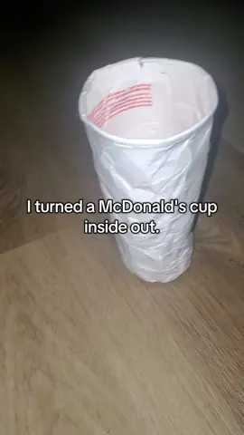 I turned a McDonald's cup inside out. . . #Mcdonald #Mcdonaldscup #cup #ominous 