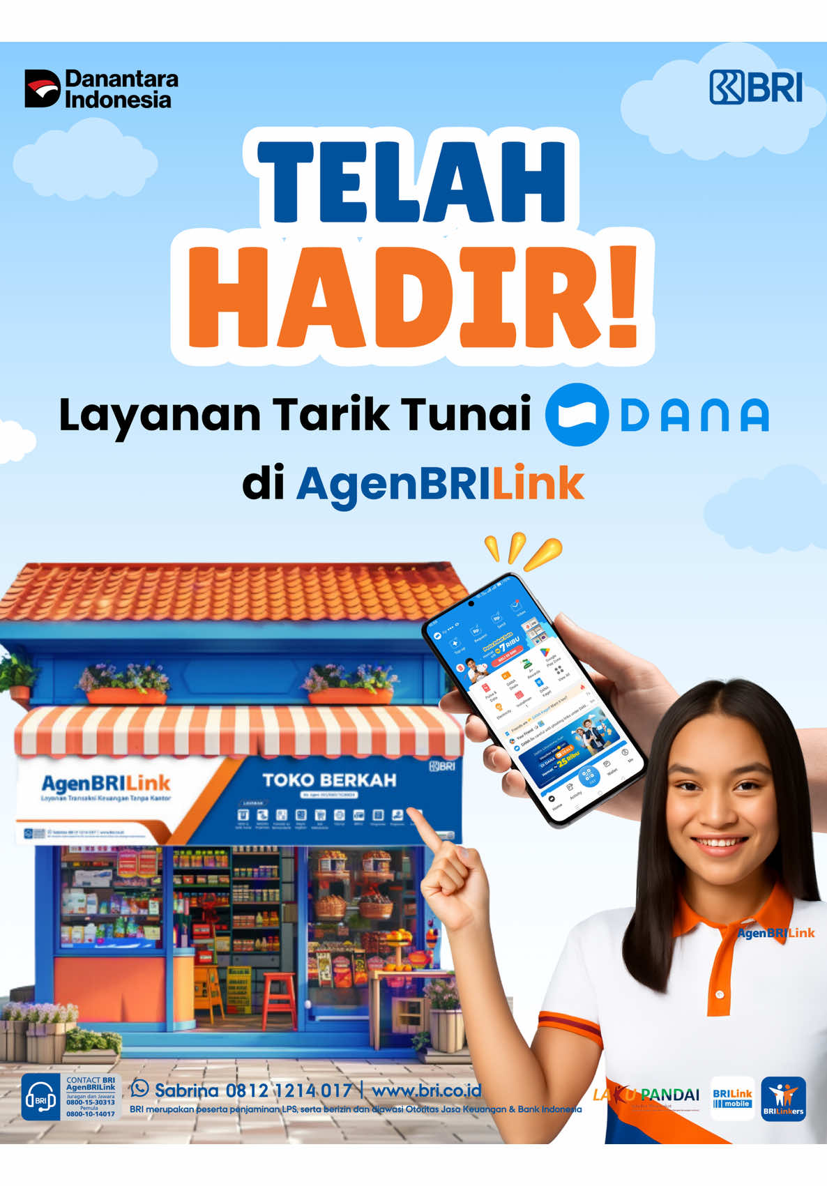 Sobat BRILinkers! Tarik Tunai DANA Sudah Hadir di AgenBRILink!🎉🎊 Tarik tunai DANA sudah ada di BRILink Mobile MPOS, loh! Yuk mulai ajak pelanggan untuk datang ke AgenBRILink dan rasakan kemudahan tarik tunai DANA langsung Simak langkah-langkah nya video diatas ya!🤩 #AgenBRILink #BRILinkers #BRI #DANA