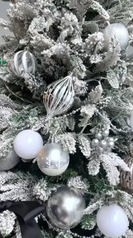 White, silver and a touch of magic 🤍🩶  Christmas tree Fraser Fir Set Silver White ready in 3 sizes. #pohonnatal #aksesorisnatal  #xmasdecorations #xmastree #christmasdecor 