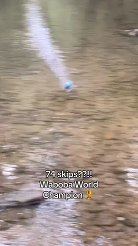 74 skips with a Waboba Ball (former world record) #trendingvideo #rockskipping #sports #viralvideo 