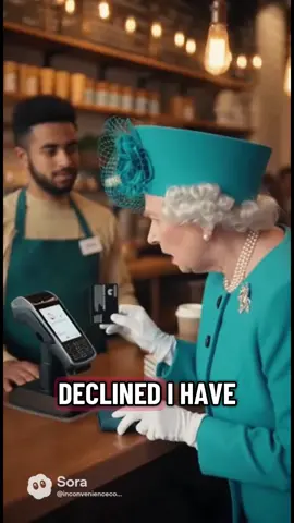 Queen Elizabeth’s debit card declining at a coffee shop 👵🏼 👑 #fyp #inconvienencecore #queenelizabeth 