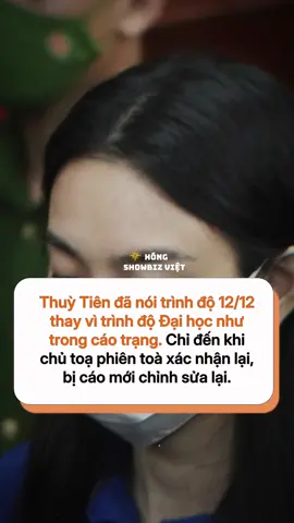 Khi giới thiệu đến trình độ học vấn, Thuỳ Tiên đã nói trình độ 12/12 thay vì trình độ Đại học như trong cáo trạng. Chỉ đến khi chủ toạ phiên toà xác nhận lại, bị cáo mới chỉnh sửa lại #thuytien #quanglinhvlogs #hangdumuc #hongshowbizviet #sgsmedia 