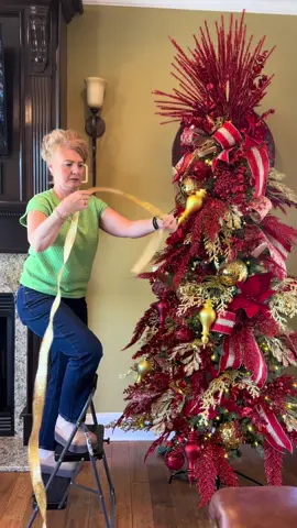 Another fun way to add ribbon to your tree design this year!  Shop at tmigifts.com #christmastree #christmas2025 #christmasdecor #fyp 