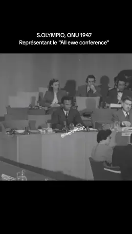 8 octobre 1947 : Délégué de la « All Ewe Conference », S.OLYMPIO se rend pour la première fois à l’ONU pour plaider la cause de la réunification du peuple Ewe. Il fera par la suite ce voyage chaque année, et même deux fois par an parfois. #togotiktok #togolais228🇹🇬❤️ #togotiktok228🇹🇬 #togo🇹🇬 