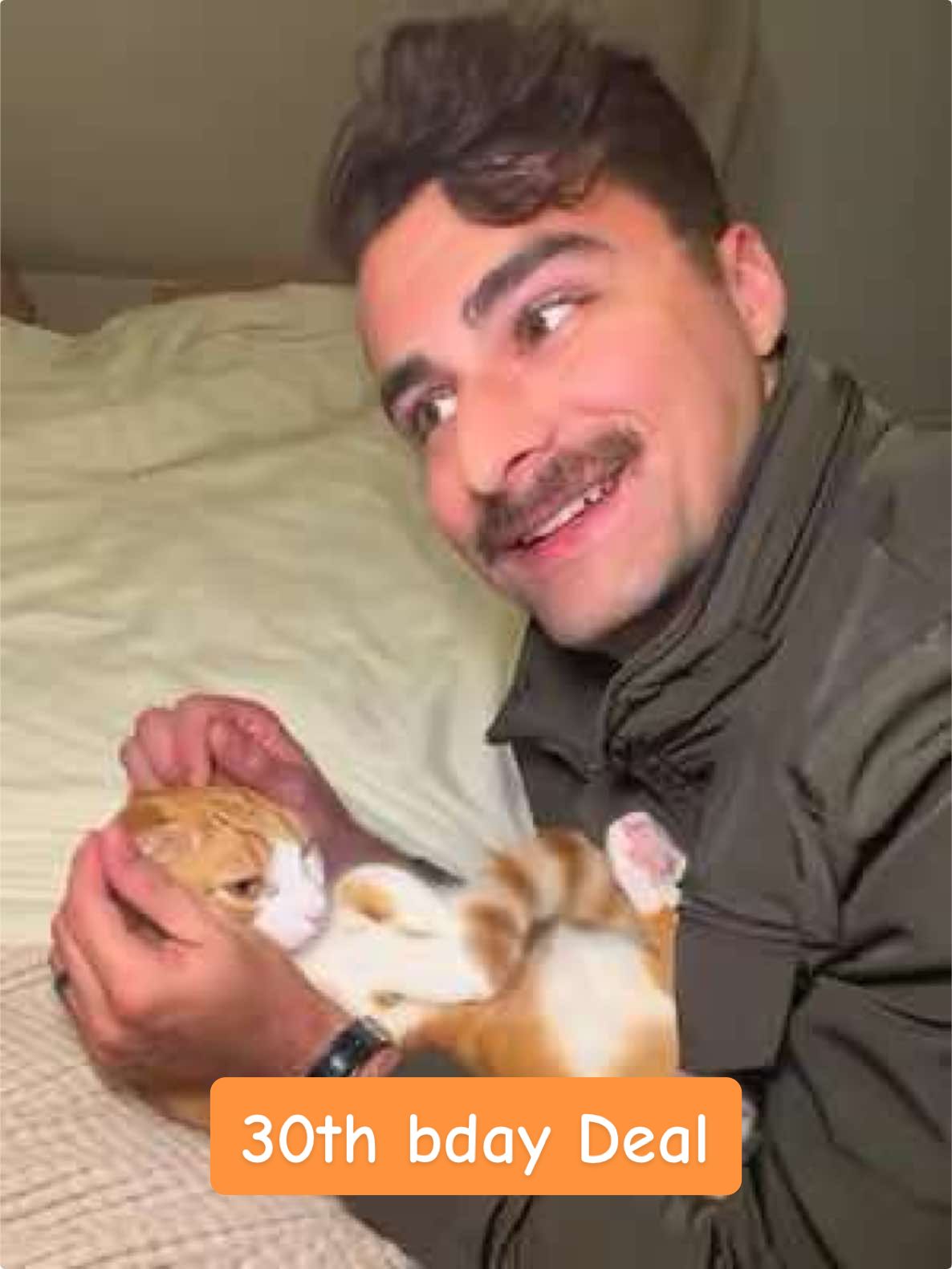 30th bday deal: 1 million followers = Ron tattoo 🐾🐈🧡🍊 #funnycat #viralcat #catsoftiktok #orangecatbehavior #cat 