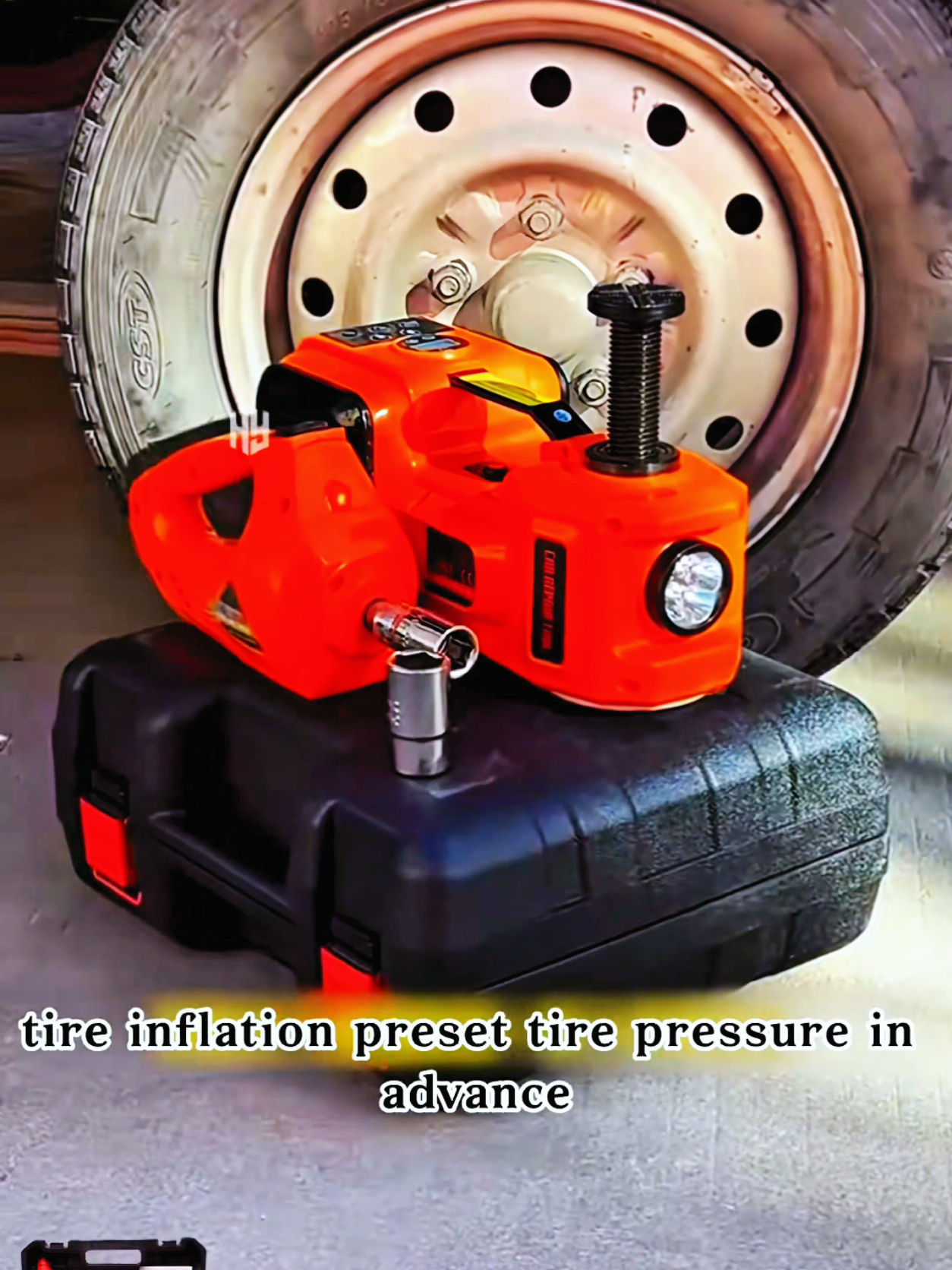 3-in-1 electric car jack kit, a portable tool for vehicle repair and tire changes.  This multifunctional tool typically combines an electric hydraulic jack, a tire inflator pump, and often an LED flashlight.  It is powered by a 12V DC power source, such as a car's cigarette lighter outlet or battery.  The jack is capable of lifting vehicles up to 5 tons, making it suitable for cars, SUVs, and light commercial vehicles.  The kit comes in a compact carrying case for easy storage and transport.  It is designed to simplify roadside emergencies, offering a safer and more efficient alternative to manual jacks. #kairumbaaraalimoodman #greentorqueuganda #GrowwithusKulanaffe #KairumbaZEmpire #mkmarketinggroup 