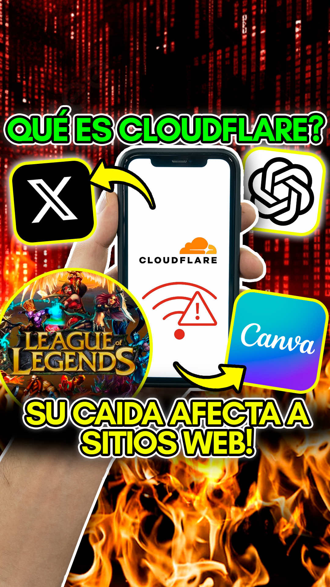 ¿Qué es Cloudflare y por qué su caída afectó a X, ChatGPT, LOL y más sitios web? Oficialmente es la empresa responsable del 20% del internet mundial #cloudflare #internet #paginasweb #caida #noticias 