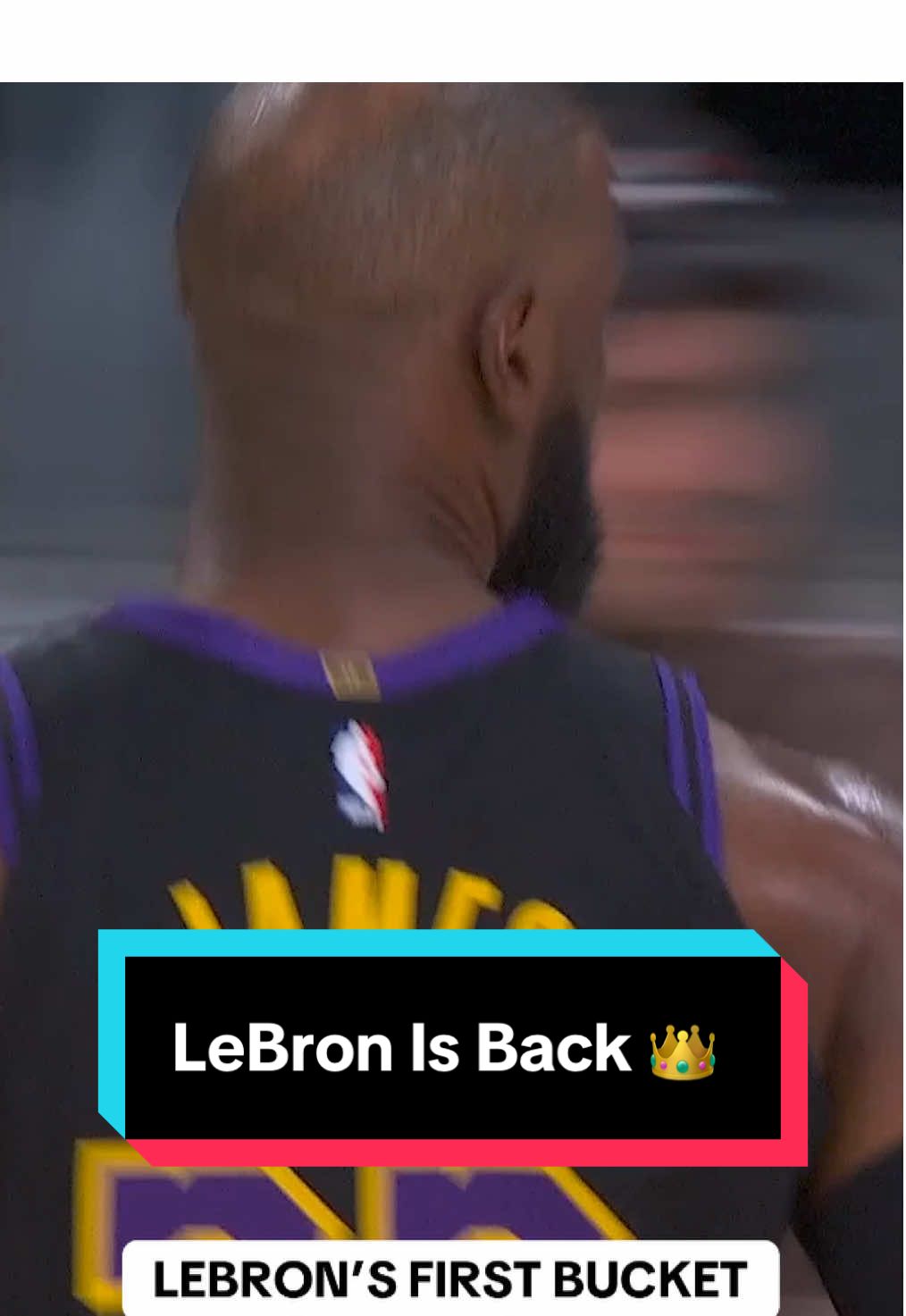 A wing 3 for his first bucket back 🥳 👏 #NBA #Basketball #LeBron #LeBronJames #Lakers 