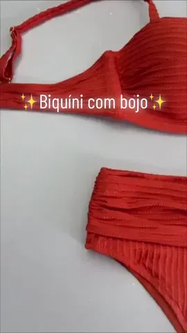 ✨Biquíni Texturizado Canelado com Bojo e Cintura Alta✨ ##modapraia##biquini##biquinicinturaalta##verao
