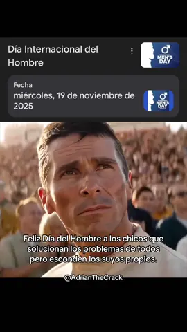 Feliz día del hombre cracks, por si alguien no te lo dijo. Recuerda que aunque la sociedad no reconozca tu esfuerzo o lo qué haces. Eres hombre y debes seguir adelante a pesar de cualquier adversidad! Un abrazo hermanos. #mensday #diadelhombre #positividad #paginaparati #masculinidad 