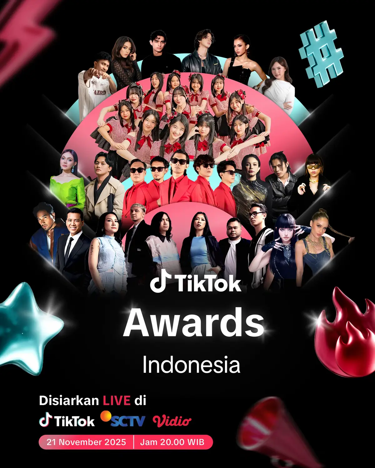 Rahasia di balik menu spesial akhirnya terungkap! 🎤💫 Ini dia para performer yang bakal bikin panggung TikTok Awards Indonesia makin meriah. Jangan lupa nonton LIVE di TikTok @tiktokofficialindonesia, @sctv_, dan @vidiodotcom, serta di SCTV! #TikTokAwardsID #IniEraKamu