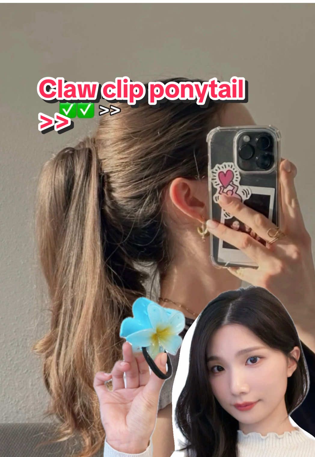Easy trick to keep your claw-clip ponytail lifted all day! Hope y’all like this💗 #hairstyles #hairtutorial #hairdo 