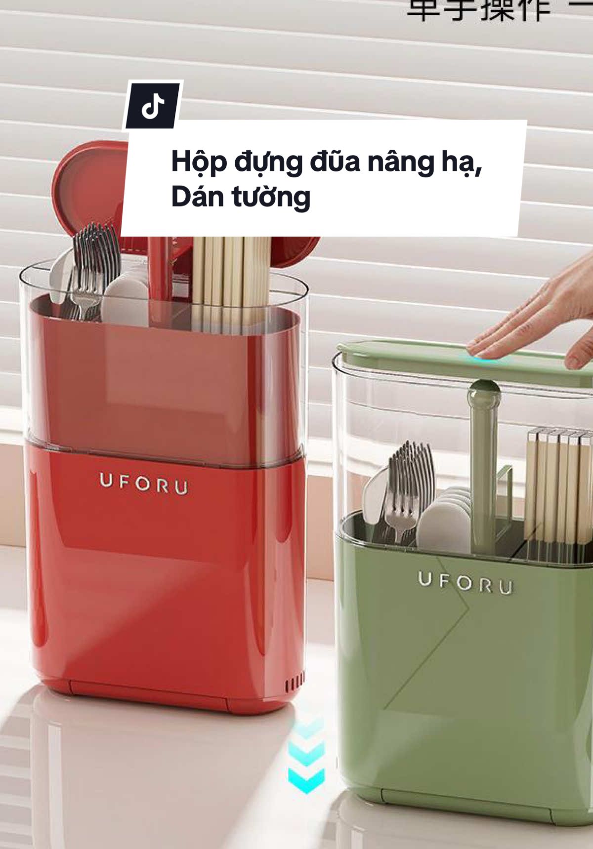 Hộp đũa nâng hạ, dán tường tiện lợi #nhagon #giadungtienich #giadungthongminh #hopdungduamuong #hopdungduadantuong 