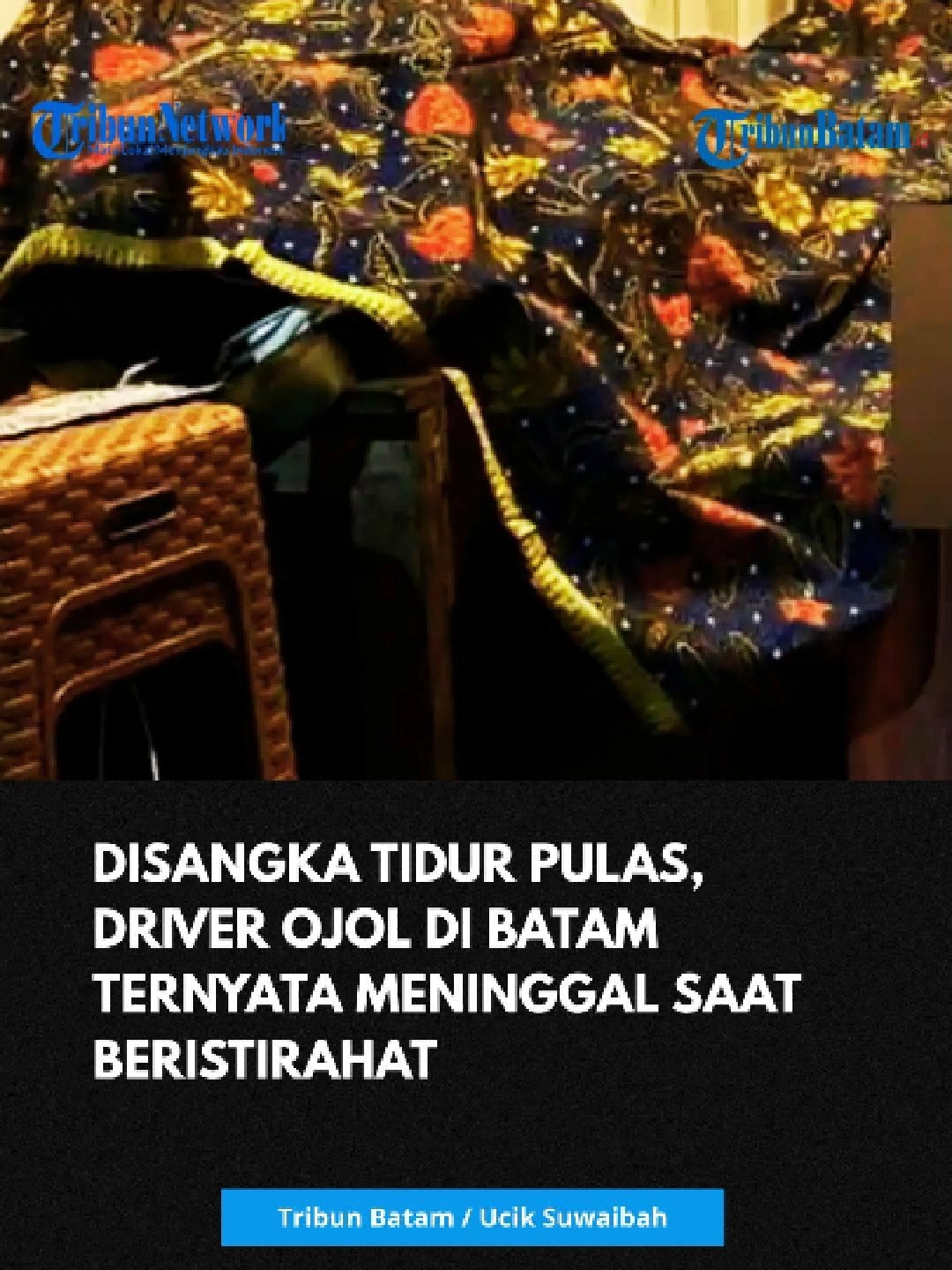 Seorang ojek online di Batam bernama Ahmad Solihun, menghembuskan napas terakhirnya di sebuah rumah makan kawasan Legenda Malaka, Kecamatan Batam Kota, pada Selasa (18/11/2025) sore.  Pria 47 tahun itu ditemukan meninggal dunia oleh anak pemilik warung makan, saat berusaha membangunkan Solihun. 