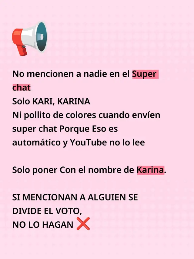 Hagan viral o copien en los comentarios de otras publicaciones No mencionen a nadie y solo escriban el nombre de Karina o Kari porque  en YouTube eso 