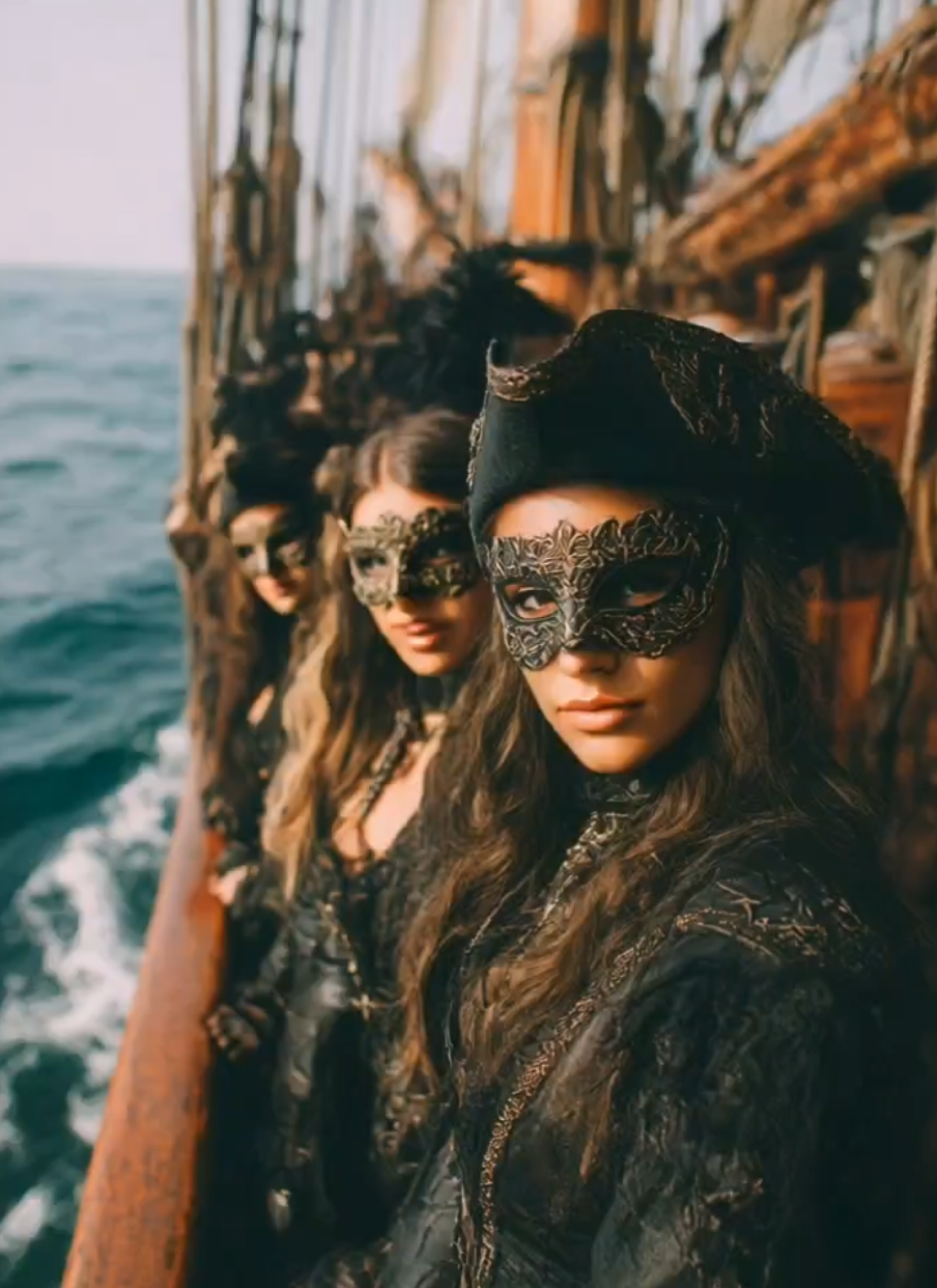 THE VENICE Galley, An everyday masked ballroom type of Pirate ship. #piratesofthecaribbean #creatorsearchinsights2025 #creatorsearchinsight #cosplays 