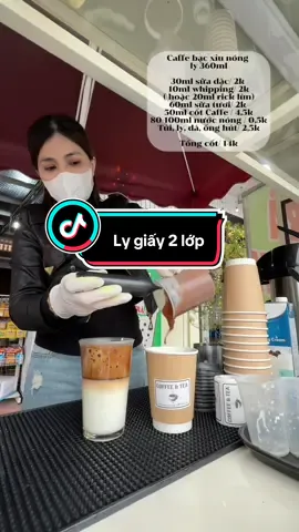 Cách pha Caffe bạc xỉu nóng #lygiaycafe #lygiay2lop #nguyenlieuphache #congthucphache #caphemangdi 