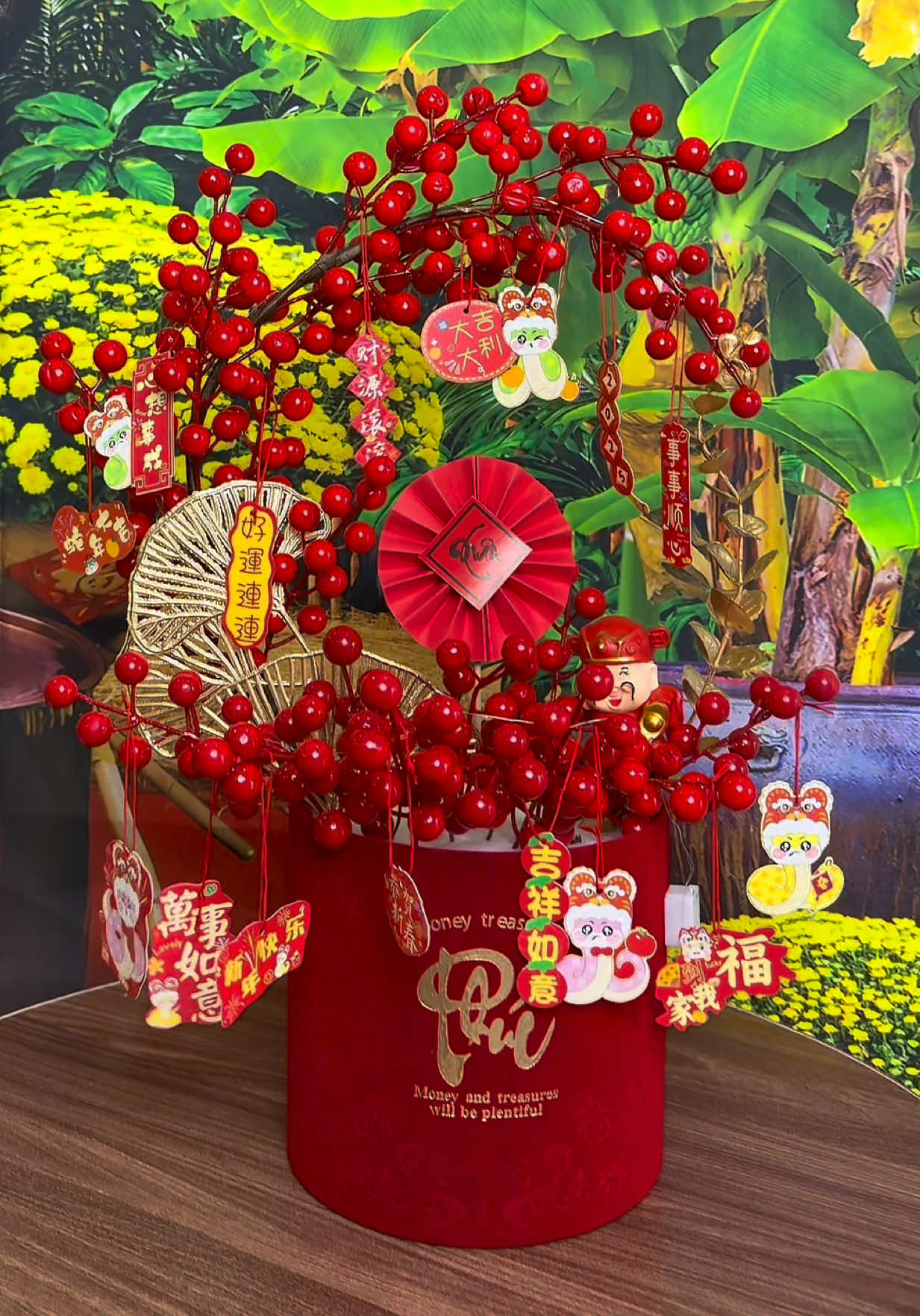 Chậu đào đông trang trí tết tặng kèm đèn LED #emkieutaphoa #chaudaodong #trangtritet #phukientrangtritet #trangtritet2026 