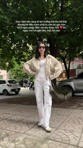 Tuy mình không có ngày nghỉ phép nào, nhưng bù lại mình có... cái nết hay trốn làm đi chơi🥹 #outfitideas #thuhanoi #outfitstyle #duowngntt #mihohouse 