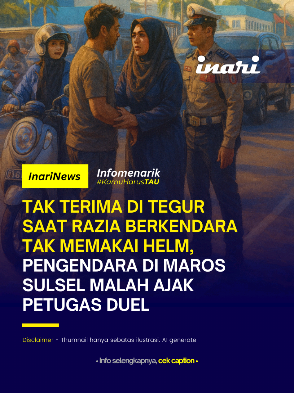 Seorang pengendara motor tanpa helm nyaris memukul seorang anggota tim lalu lintas Polres Maros saat ditegur di Kabupaten Maros, Sulawesi Selatan. Insiden berlangsung di Jalan Ratulangi, depan SMP N 1 Maros pada Selasa pagi (18/11/2025). Sebelum kejadian, pengendara yang diketahui berboncengan dengan istrinya tidak mengenakan helm saat berhenti di lampu merah. Petugas kemudian meminta agar pasangan tersebut belok keluar dari area pengaturan lalu lintas karena melanggar aturan helm, namun pengendara memilih tetap lurus. Saat petugas meminta surat-surat kendaraan, pengendara itu justru menunjukkan perilaku tidak kooperatif: ia membawa kabur motornya setelah turun bersama istrinya, lalu kembali dan mencoba memukul petugas yang berjaga. Aksi pukulan tidak sampai mengenai petugas. Pihak kepolisian memastikan bahwa saat itu tidak dilakukan penilangan, melainkan hanya teguran untuk meningkatkan kepatuhan berlalu lintas. Kini, Polres Maros tengah mengidentifikasi pengendara yang motornya tak berpelat, dan telah meminta laporan untuk penindaklanjutan. #maros #makassar #polisi #razia #beritaterkini 