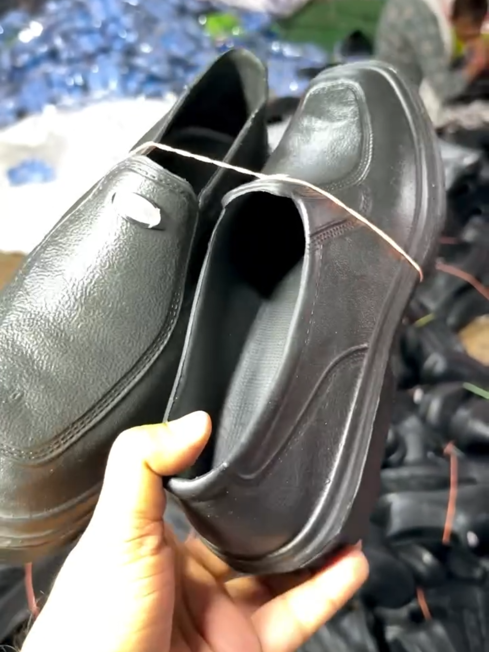 Black Shoes Making in Factory
