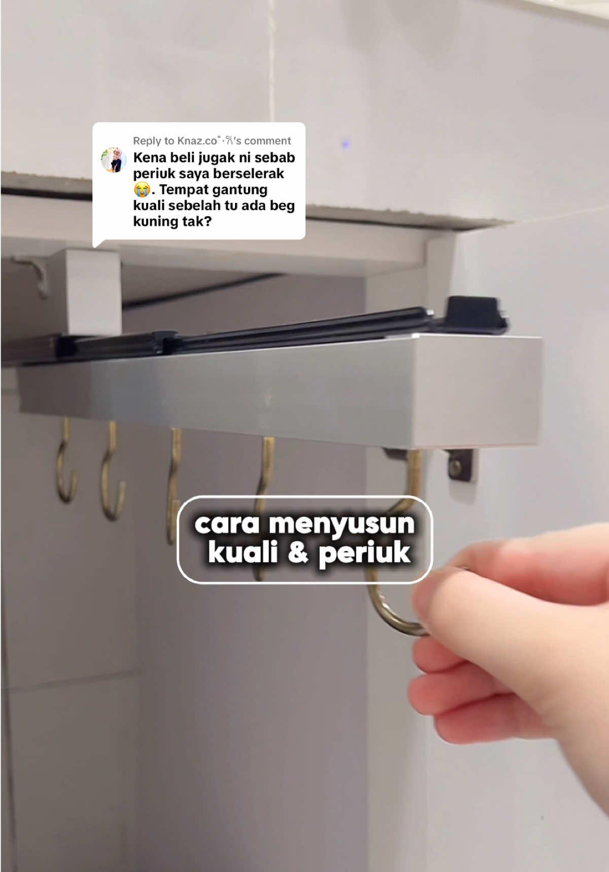 Replying to @Knaz.co˚⋆𐙚 check out now 😉 rak penyangkut kuali yang sangat berguna dekat dapur kita.. tak rugi pasang. kemas je susun atur dalam kabinet..nak sangkut apa2 pun boleh selain kuali .. ##panpulloutrack##panorganizer##panorganizer##kitchenpanorganizer#kitchenpulloutrack 