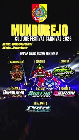 Daftar Sound System sementara yang hadir di karnaval desa Mundurejo 2026 @desamundurejo #karnaval2026 #jember24jam #karnavalmundurejo #fypdongggggggggシ #horegjawatimur 