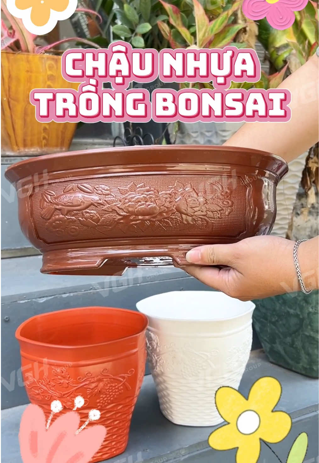 🌱 Chậu trồng bonsai chất liệu nhựa bền nhẹ, dễ di chuyển, zá cũng mềm nữa ạ 😍