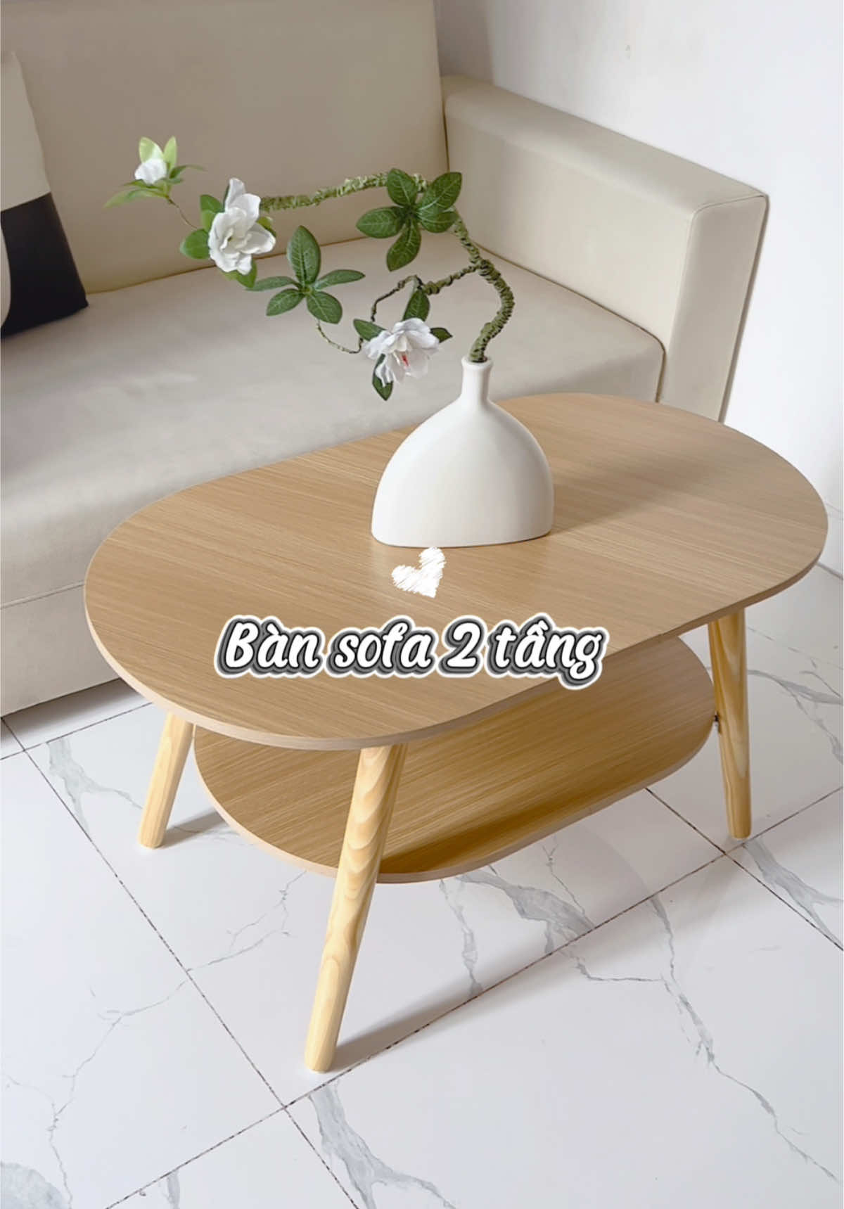 Có cái bàn xinh là thêm hẳn 1 góc chill trong nhà ☺️ #bansofa #decor #banoval #review #giadunggiadinh 