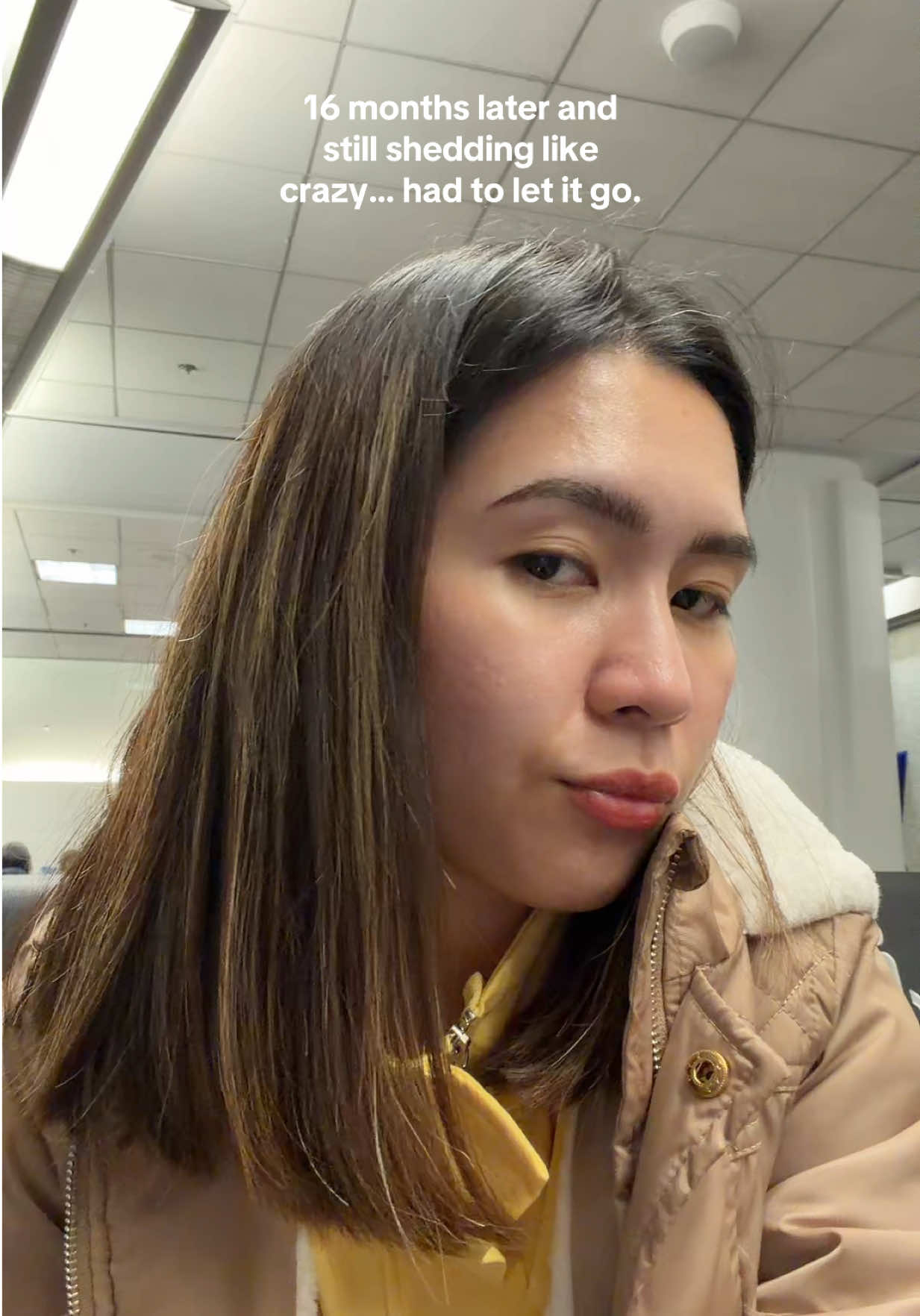 Is this still normal? 😭 Any moms still shedding at 16 months pp? #postpartumhairloss #postpartumjourney #newmom #MomsofTikTok #hairlossjourney 