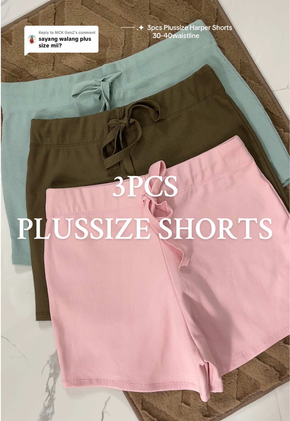 Replying to @MCK GenZ plussize harper shorts kasya 30-40 waistline,3pcs na matatanggap sa murang halaga. #plussizeshorts #harpershorts #pambahayshorts 