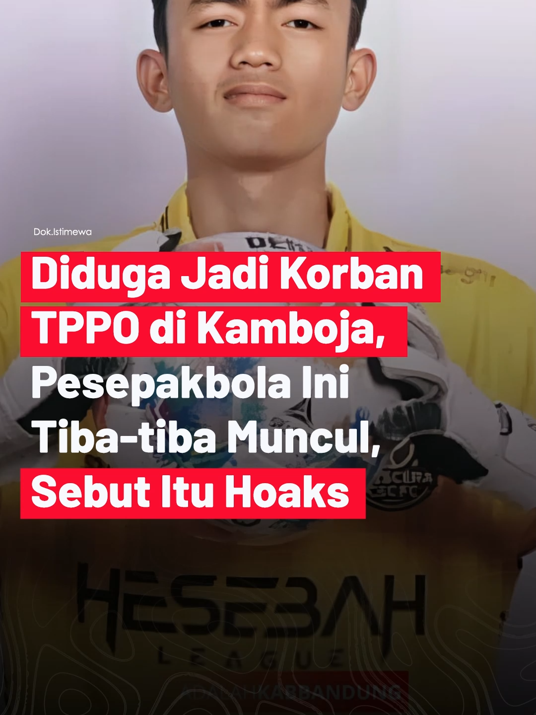 Seorang pesepak bola muda asal Citeureup, Kecamatan Dayeuhkolot, Kabupaten Bandung, Rizki Nur Fadhilah tiba-tiba muncul setelah dia diduga menjadi korban Tindak Pidana Perdagangan Orang (TPPO) dan kini disebut berada di Kamboja. Melalui akun TikToknya, Rizki membuat video klarifikasi bahwa tidak benar dirinya menjadi korban TPPO. Meski demikian, banyak netizen yang justru meragukan video tersebut karena merasa ada yang janggal.