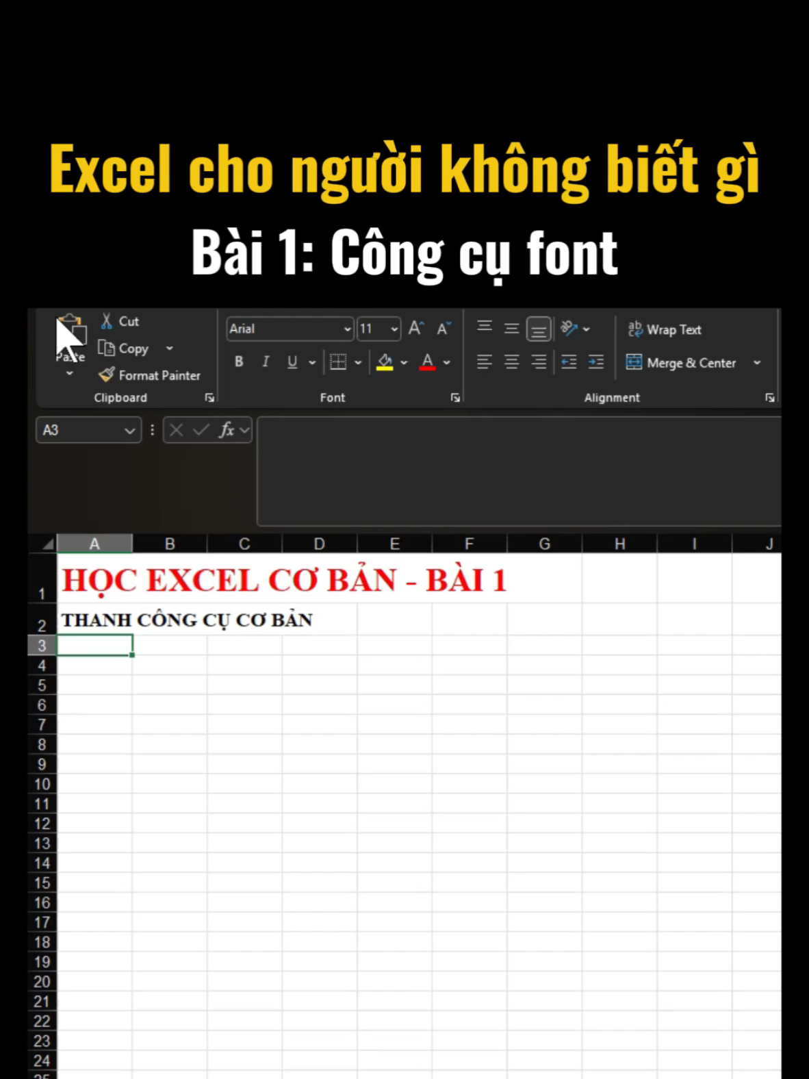 EXCEL CHO NGƯỜI KHÔNG BIẾT GÌ Bài 1: Thanh công cụ font và cách định dạng chữ trong excel #trending #LearnOnTikTok #excel #viral #hocexcel 