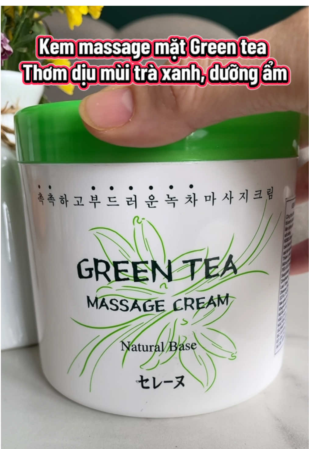 Kem massage mặt green Tea chiết xuất lá trà xanh thơm dịu nhẹ #massagecream #kemmatxa #matxamat #massagemat 