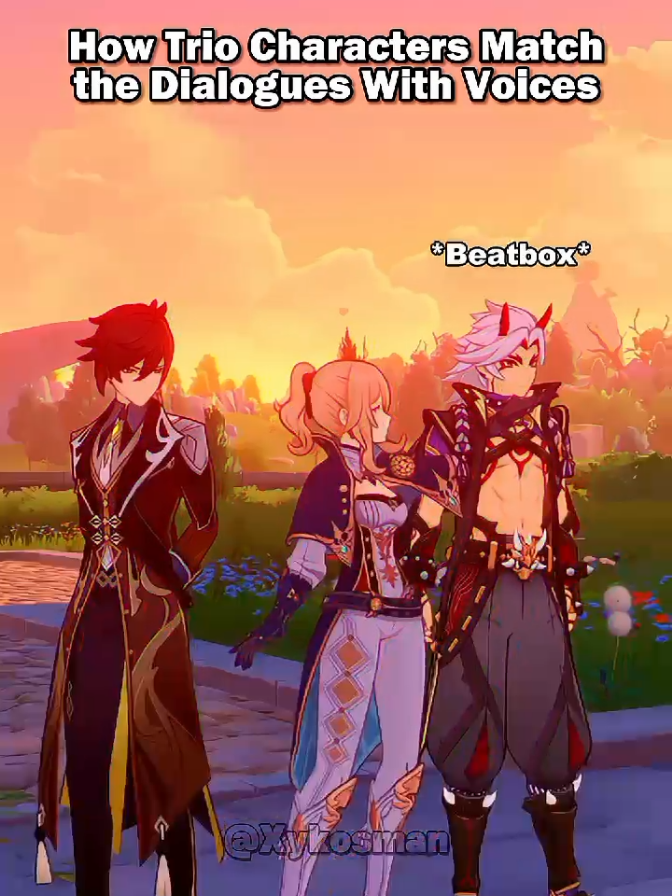 Trio characters with Matching dialogues are so unserious 😭 #GenshinImpact #genshinimpactedit #hoyoversecreators 