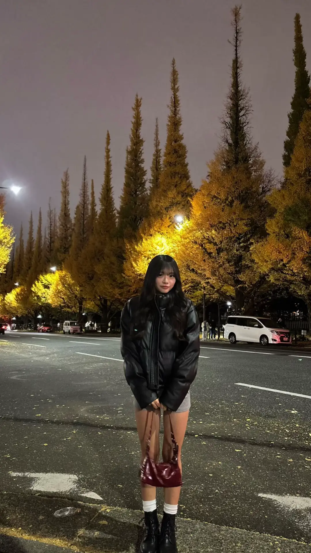 紅葉⁡みてきた🍁♡⁡#イチョウ並木 #銀杏並木⁡ #fyp #おすすめ ⁡#OOTD 