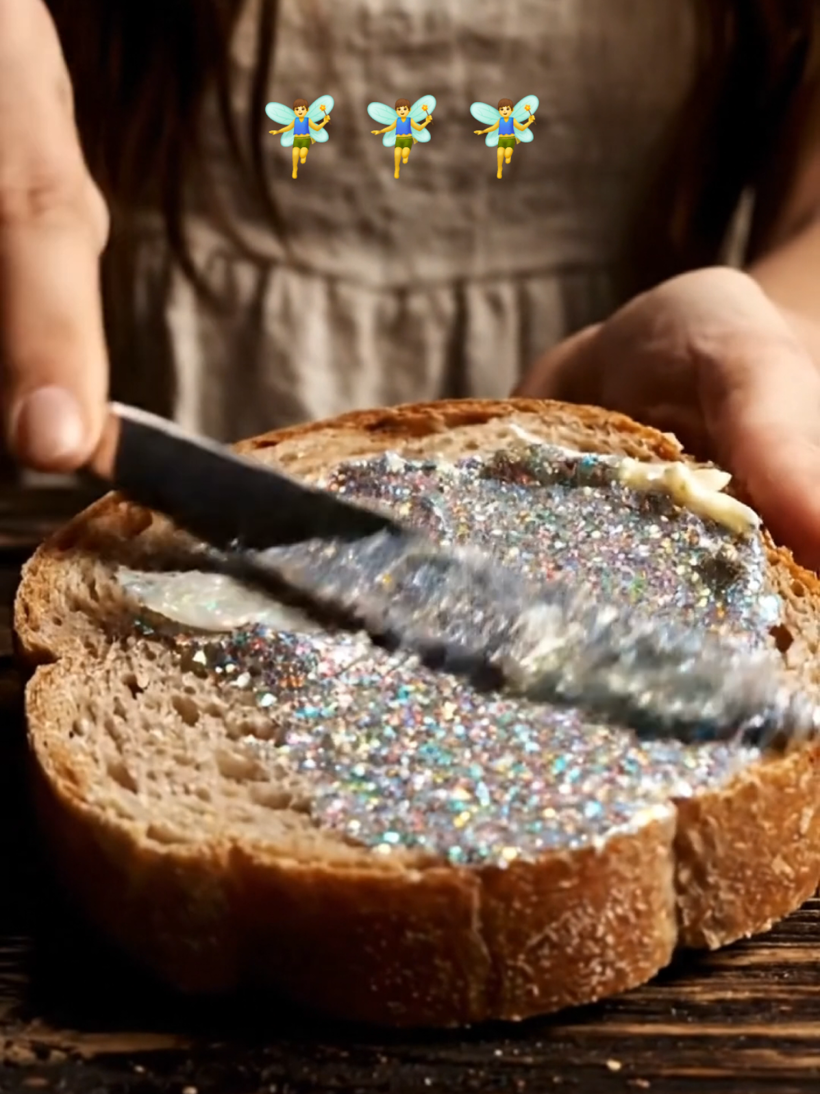 Real Fairy Glitter On Bread #darkvibes #fairy #butter #glitter #fyp 