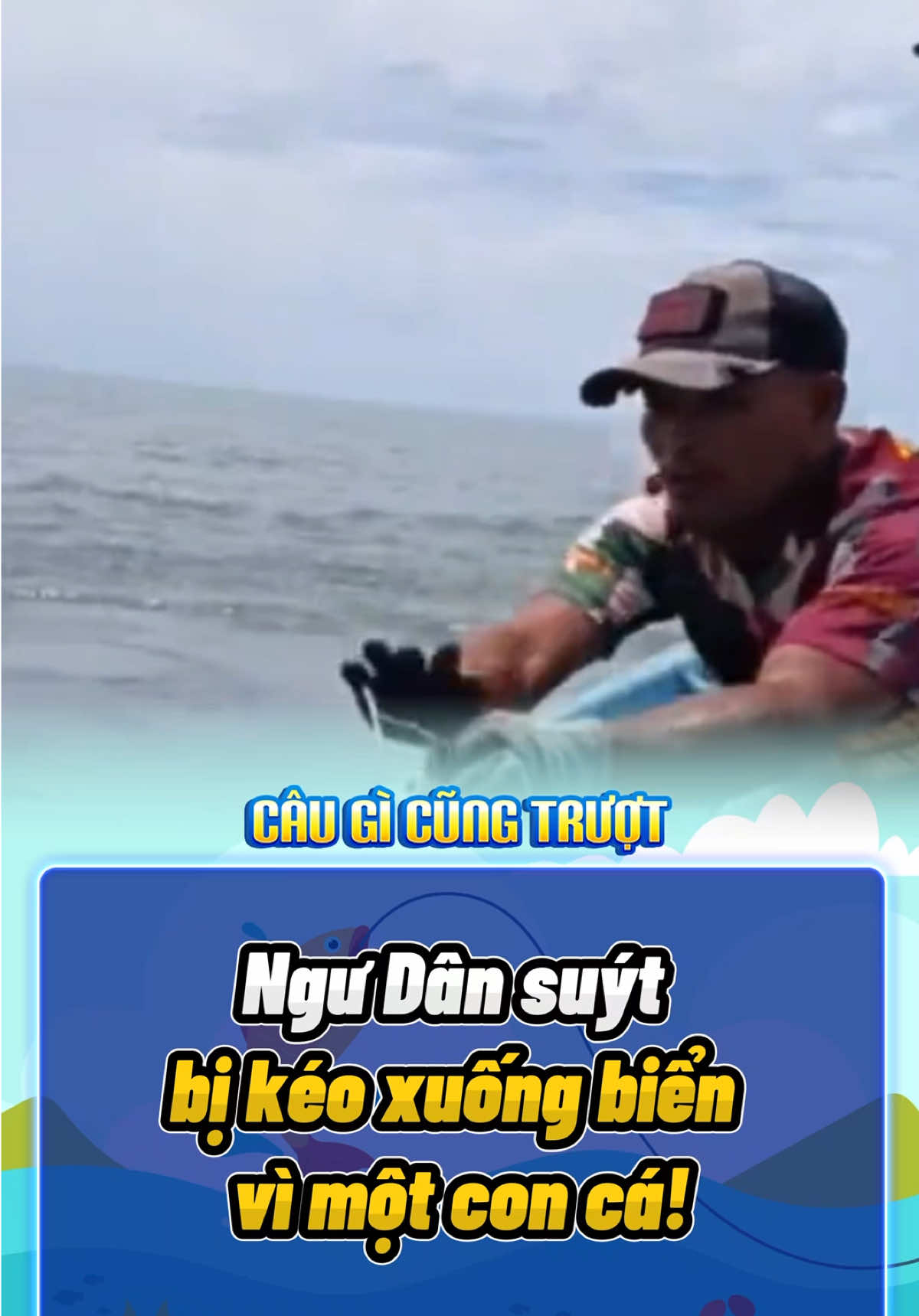 Ngư dân suýt bị kéo xuống biển vì một con cá! #fishing #fishinglife #rarecatch #fishingtok #foryou 