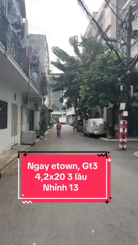 Đối diện Etown, sát vách với ga T3 - 4,2x20 xây 3 lầu Nhỉnh 13x #bdstienthanh #nhagat3 #xuhuong #etown 