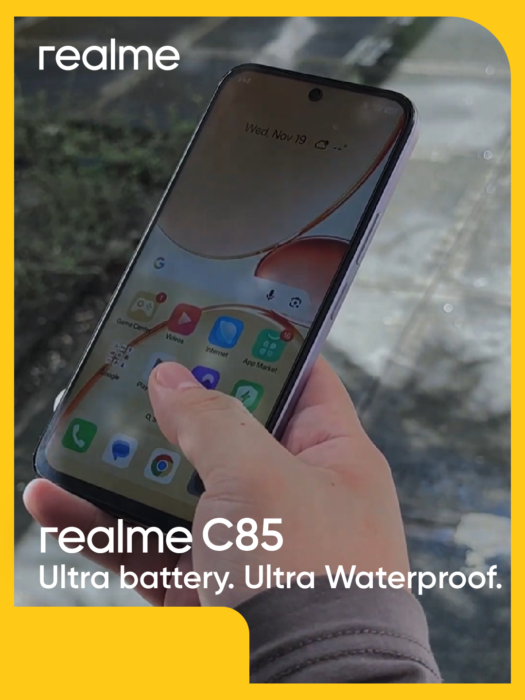 Ready for the ultimate durability drop? 💥  Dustproof. Waterproof. Drop-tested. This beast is built to survive it all. Mark your calendars, squad — something epic is coming! #realmeC855G #UltraBatteryUltraWaterproof