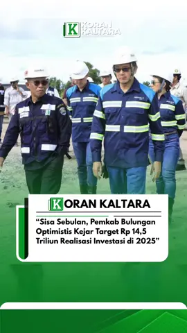 Iklim investasi di Kabupaten Bulungan kembali menunjukkan tren positif pada triwulan I tahun 2025.  Selama periode Januari–Maret, Pemerintah Kabupaten (Pemkab) Bulungan mencatat realisasi investasi baru mencapai lebih dari Rp 4 triliun. Meski angkanya masih jauh dari target investasi tahun 2025 yang ditetapkan DPMPTSP Bulungan sebesar Rp 14,5 triliun, pemerintah optimistis capaian tersebut akan meningkat signifikan seiring masuknya laporan realisasi pada triwulan II, III, dan IV. Target tersebut bukan tanpa landasan kuat. Pada tahun 2024, Bulungan mampu membukukan total investasi mencapai Rp 13,5 triliun, gabungan dari Penanaman Modal Dalam Negeri (PMDN) dan Penanaman Modal Asing (PMA).  Baca Selengkapnya di Korankaltara.com